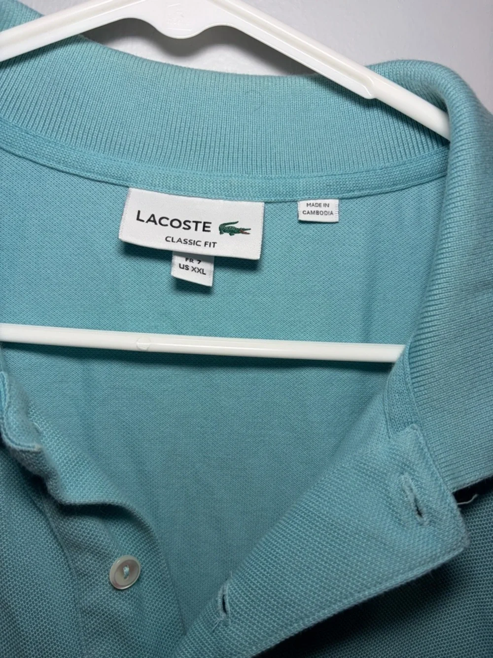 Lacoste Men's Aqua Blue Short Sleeve Polo